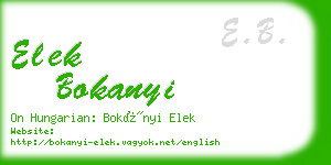 elek bokanyi business card